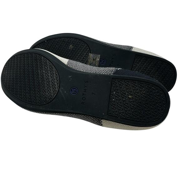 Rothy's The Flat Captoe Black‎ White Plaid Check Retired Ballerina Size 7 - Picture 12 of 14